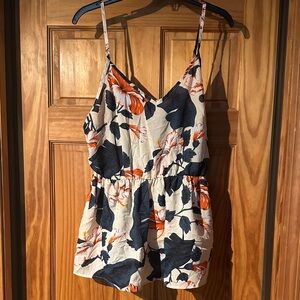 SHEIN Floral Print Women's Top in Orange and Black